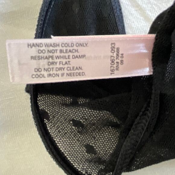 Vintage Victoria's Secret Black dot thong string panty L - Picture 5 of 5